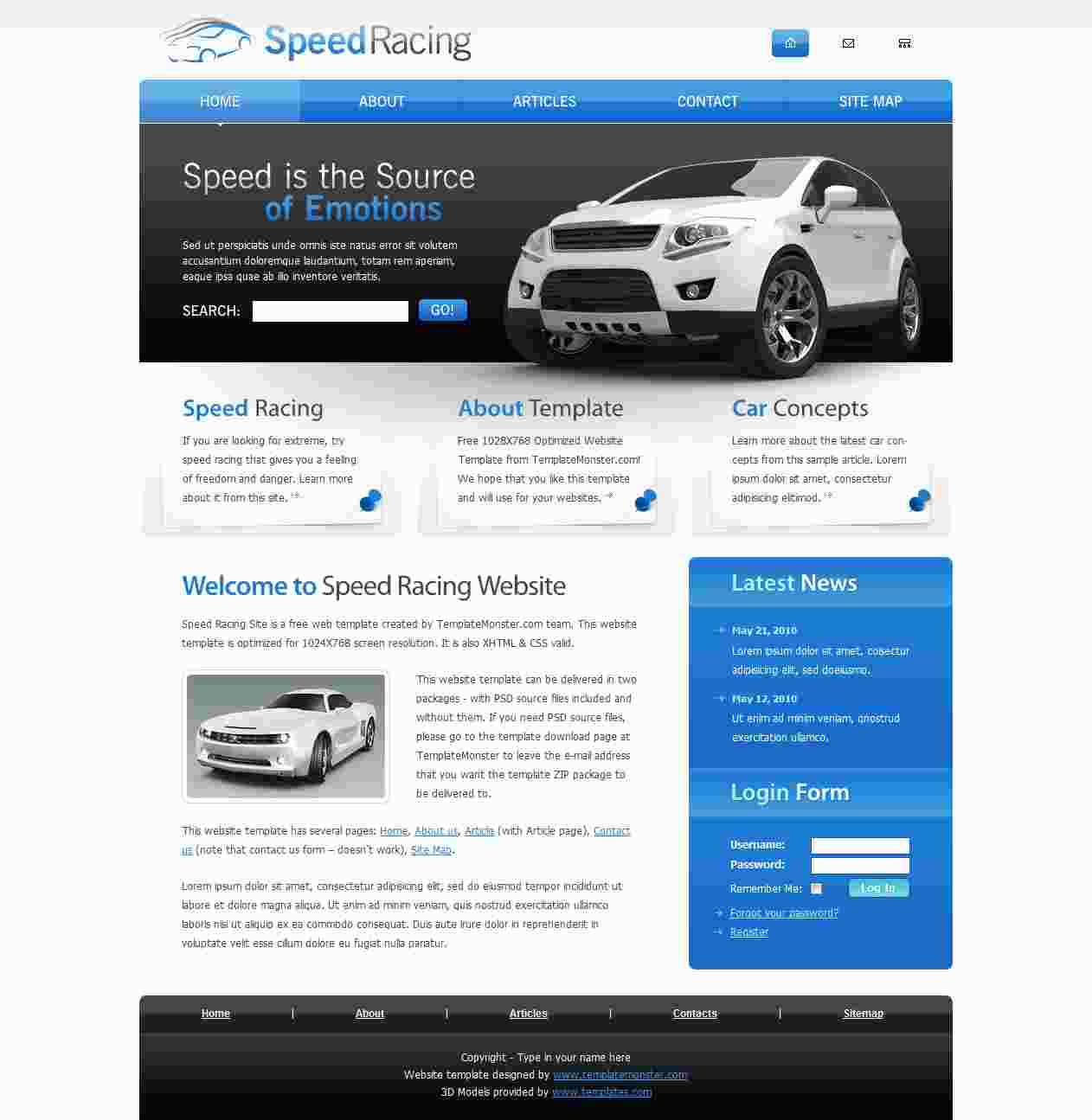 灰蓝色汽车类企业网站模板