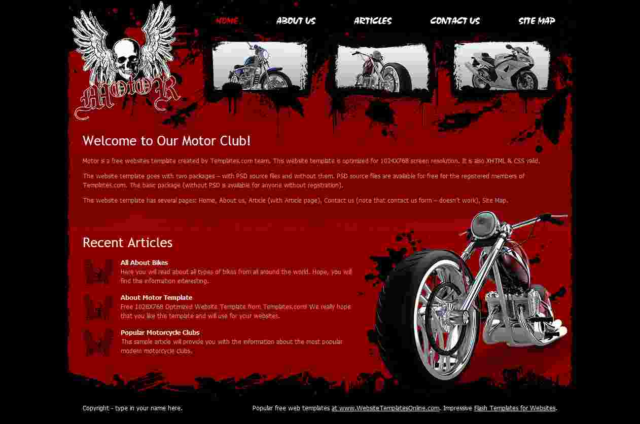 黑红色另类摩托车企业网站模板